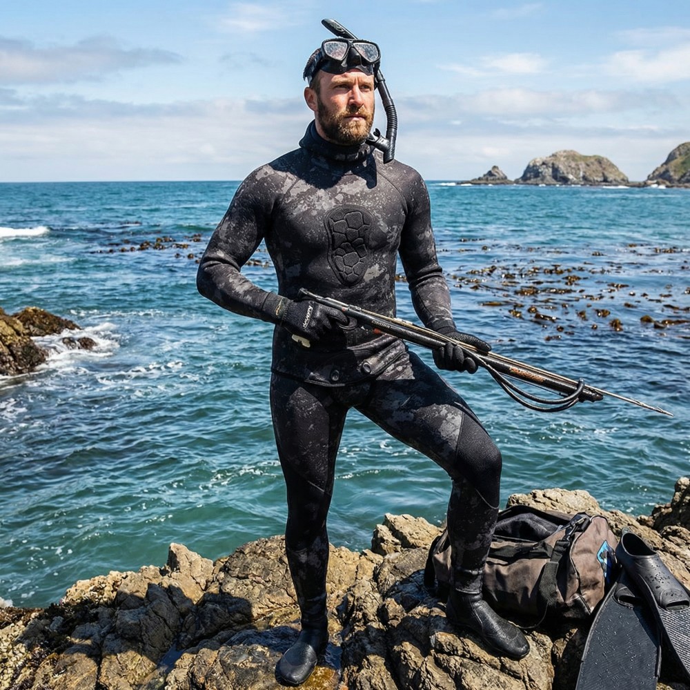 5mm Male Camo Two-Piece Wetsuit- Long  John