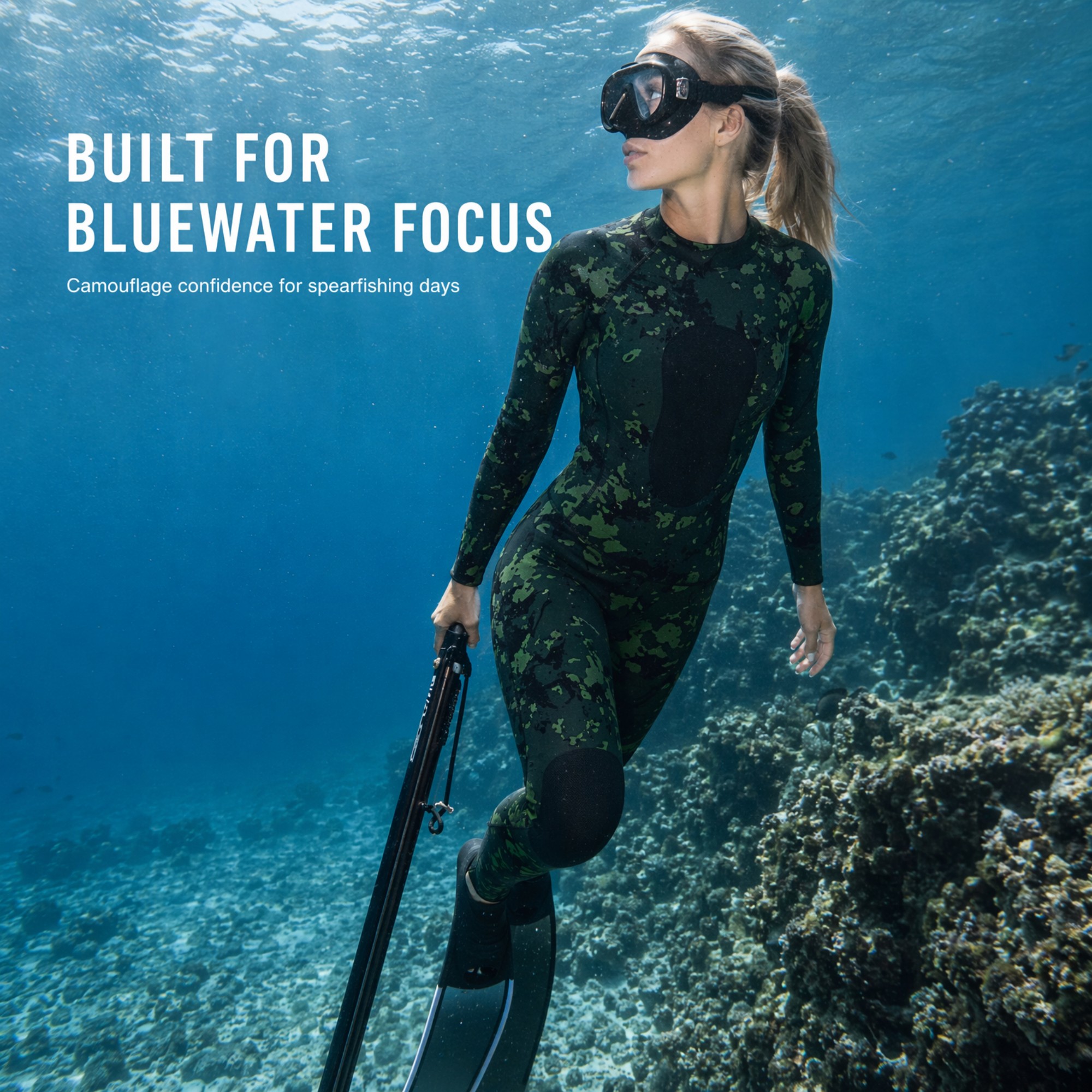 3MM Female Camo Back Zip Wetsuit