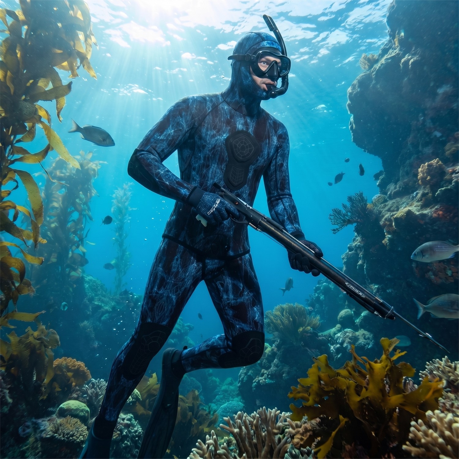 5MM Male Two Pieces Camo Wetsuit- High Waist Pant