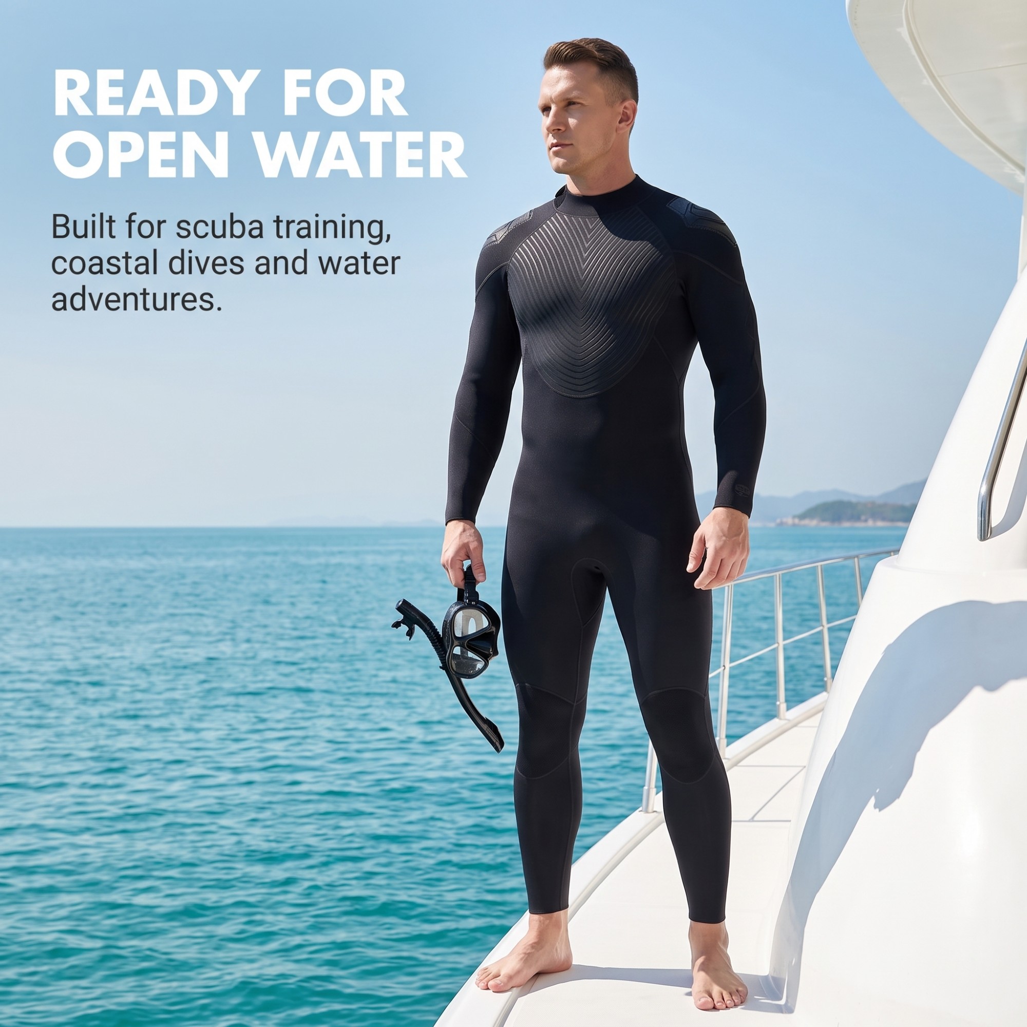 3MM Male Dive Wetsuit Back Zip